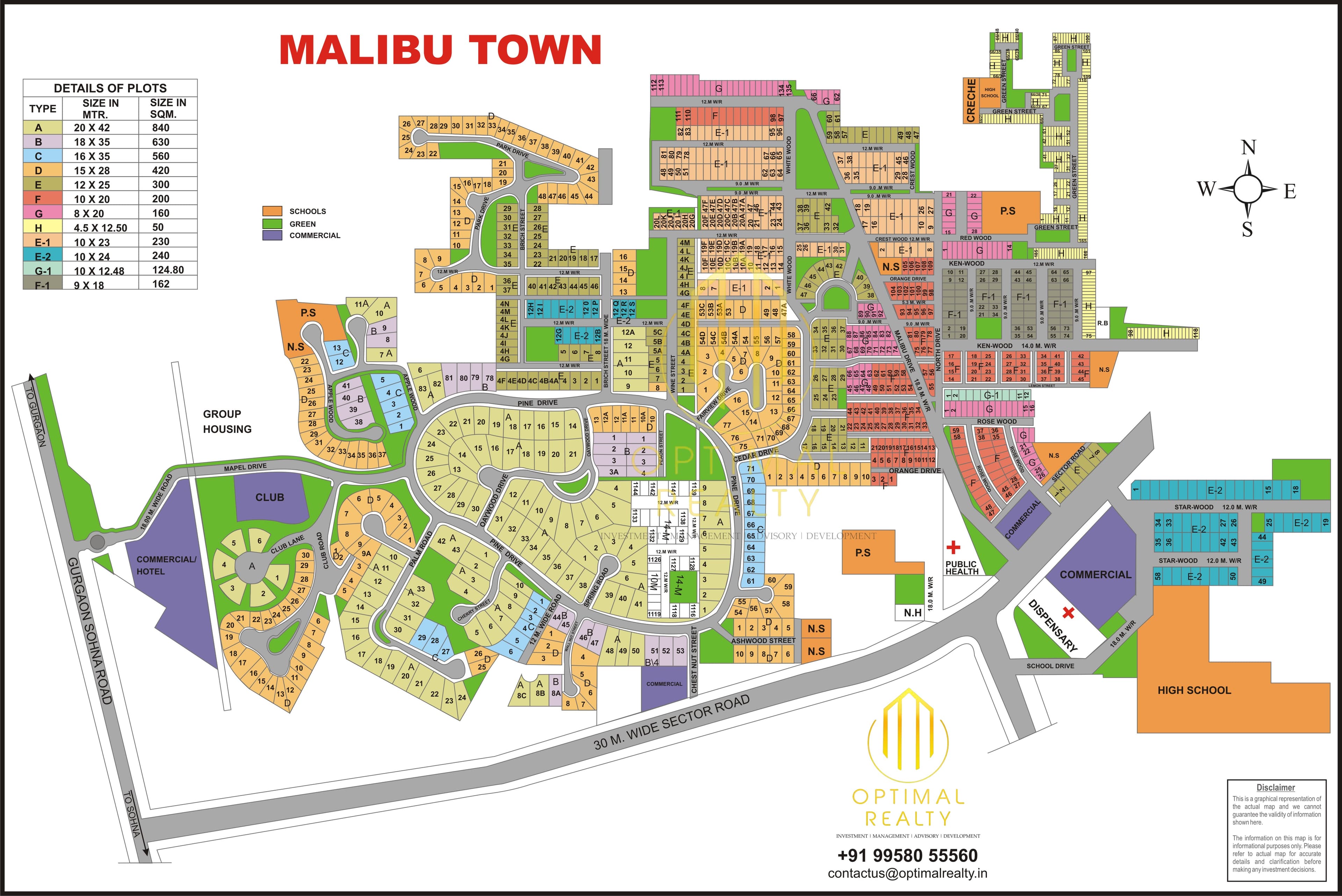 Malibu Town sector map