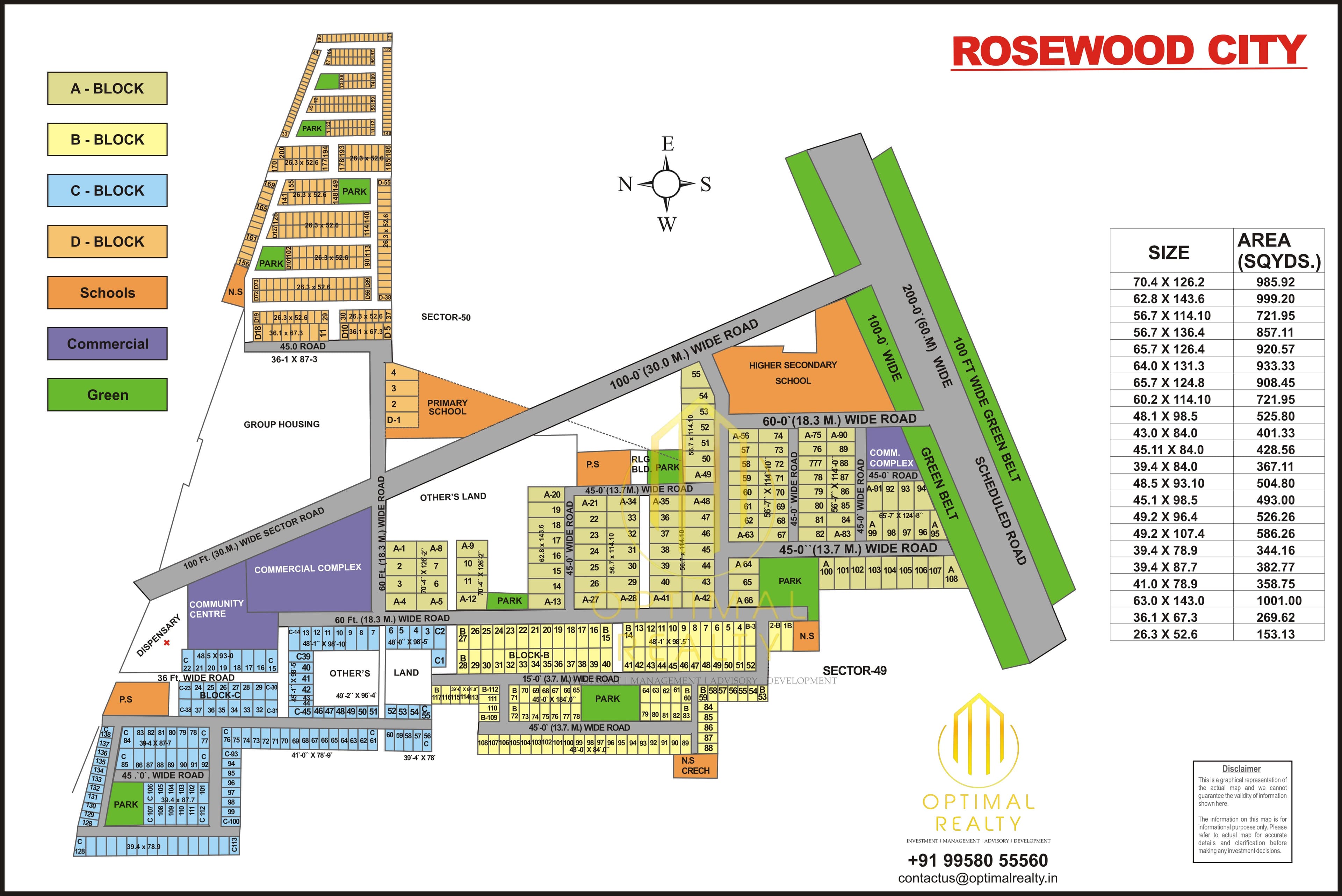 Rosewood City sector map