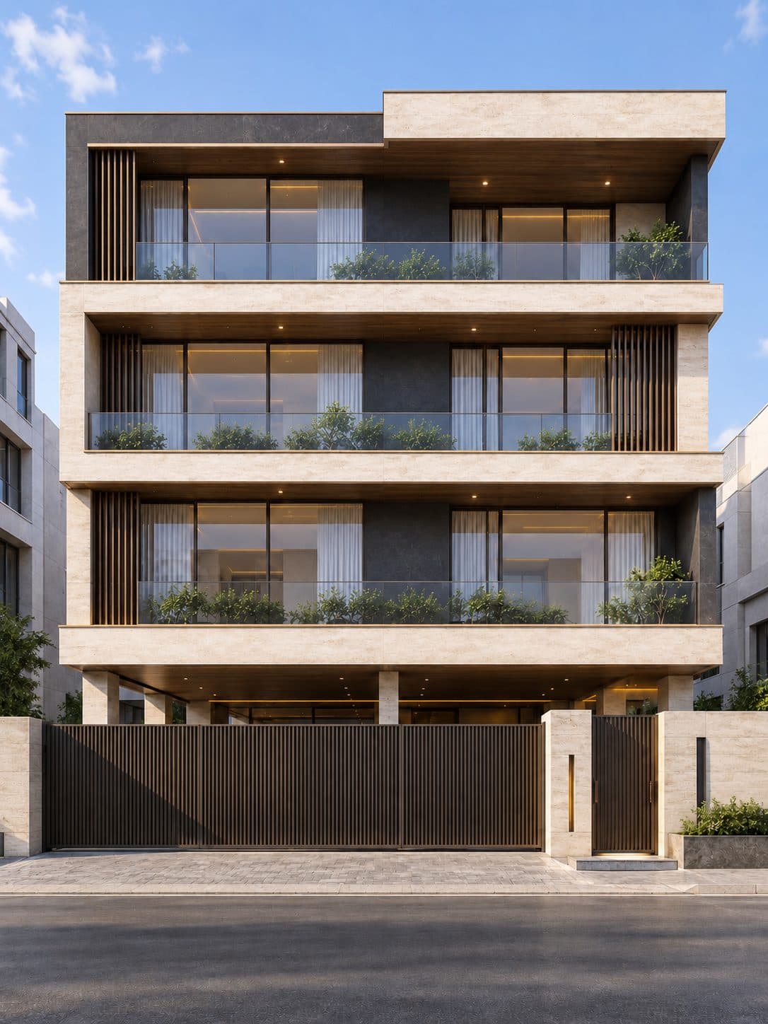 Facade of a 4 BHK builder floor in DLF Phase 4, Gurgaon