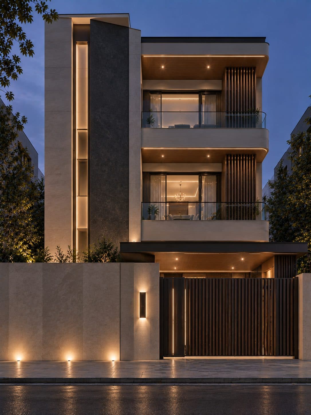 Facade of a 3 BHK builder floor in Golf Course Extension Road, Gurgaon