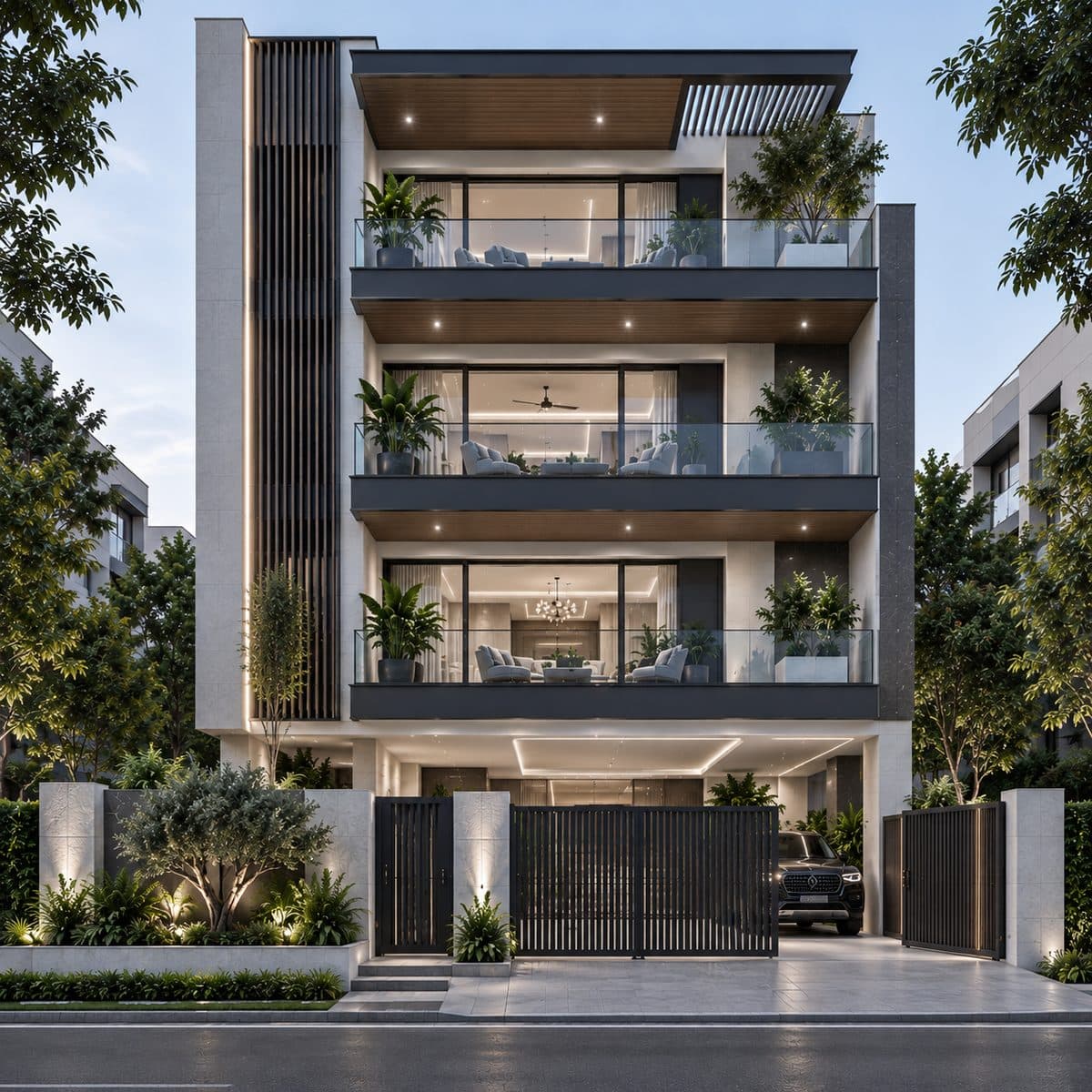 Facade of a 4 BHK builder floor in Golf Course Extension Road, Gurgaon