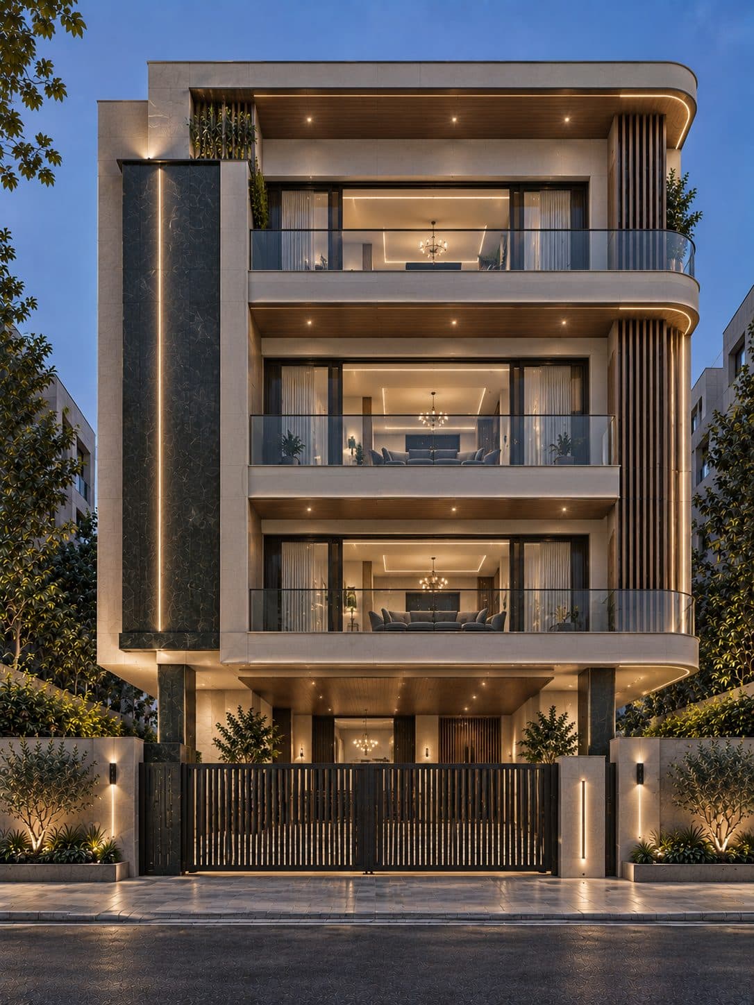Facade of a 4 BHK builder floor in DLF Phase 4, Gurgaon