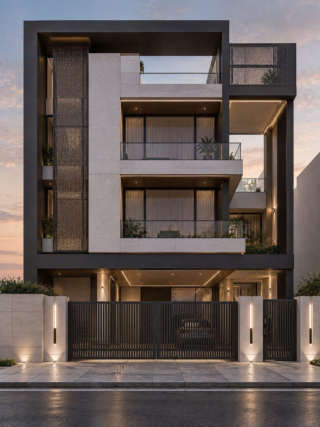 Facade of a 3 BHK builder floor in Golf Course Road, Gurgaon