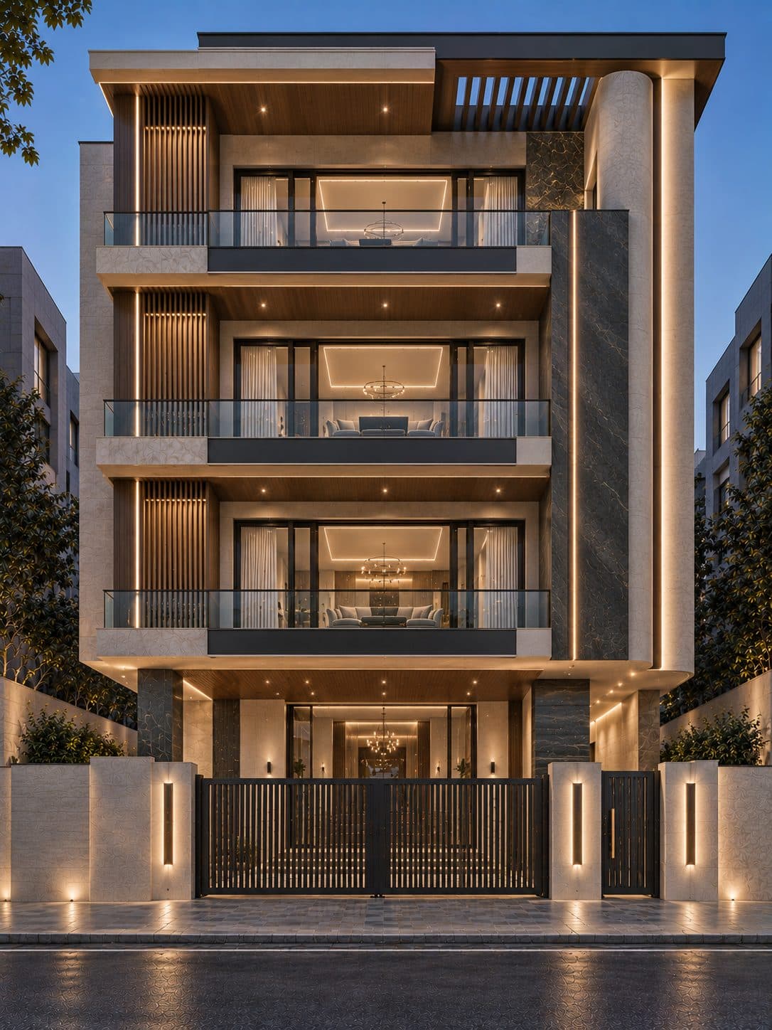 Facade of a 4 BHK builder floor in DLF Phase 4, Gurgaon