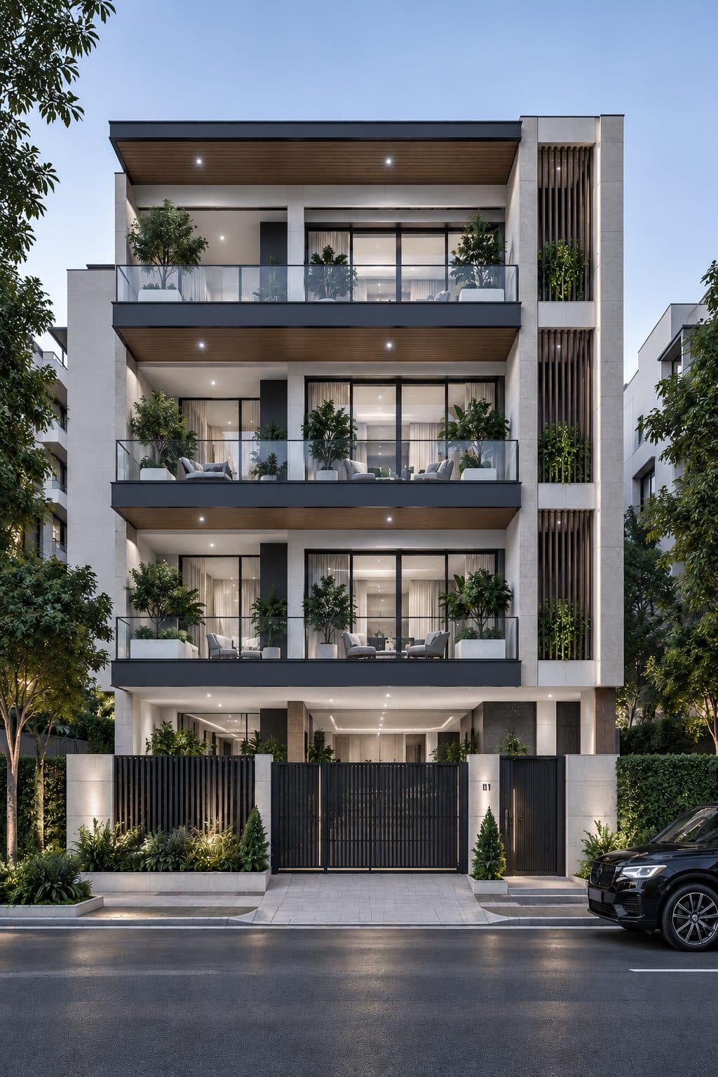 Facade of a 4 BHK builder floor in DLF Phase 4, Gurgaon