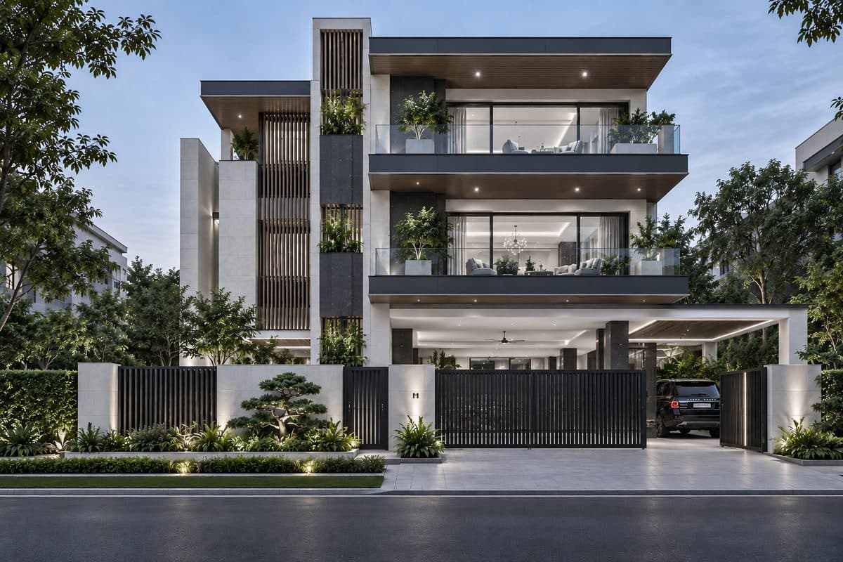 Facade of a 3 BHK builder floor in Malibu Town, Gurgaon